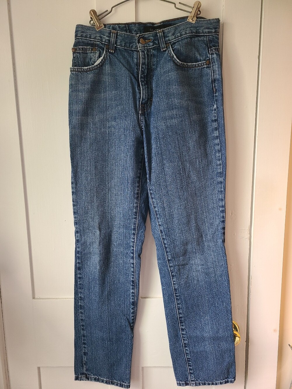 Calvin Klein Women's Jeans Straight-Leg Medium Blue Denim